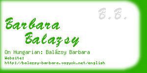 barbara balazsy business card
