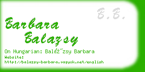 barbara balazsy business card